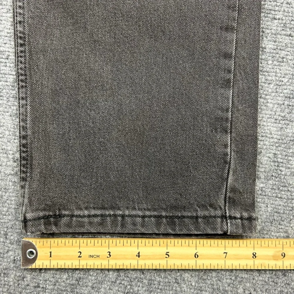 Levi's 505 Regular Straight Jeans Mens 36x32 Washed Black Stretch Denim Pants
